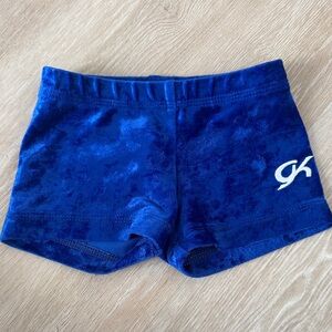 GK Gymnastics Blue Velvet Shorts